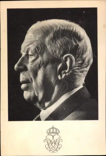 Ak König Gustaf VI Adolf von Schweden, Portrait, Profilansicht