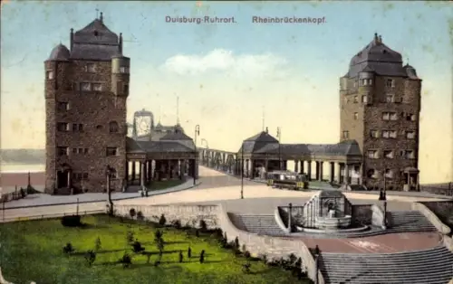 Ak Ruhrort Duisburg im Ruhrgebiet, Rheinbrückenkopf