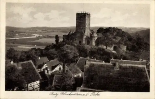 Ak Blankenstein an der Ruhr Hattingen, Burg  Fluss Ruhr, Häuser im Vordergrund