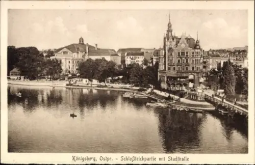Ak Kaliningrad Königsberg Ostpreußen, Schlossteich, Stadthalle