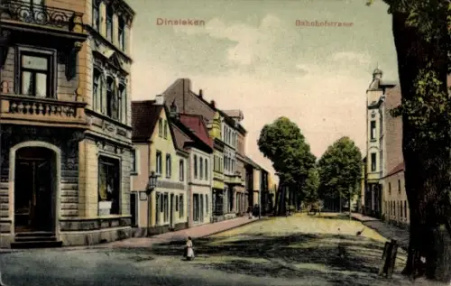 Ak Dinslaken am Niederrhein, Bahnhofstraße