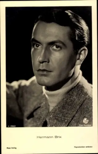 Ak Schauspieler Hermann Brix, Portrait, Autogramm