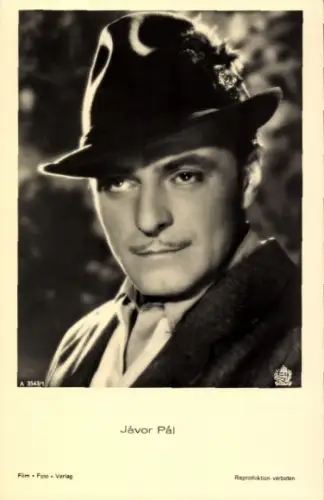 Ak Schauspieler Jávor Pál, Portrait mit Hut, Film Foto Verlag A 3543/1