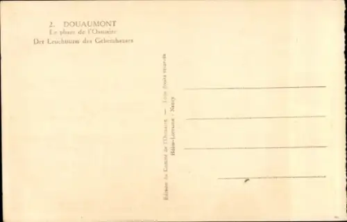 Ak Douaumont Lothringen Meuse, Leuchtturm, Ossuaire   Architektur, keine Persönlichkeiten
