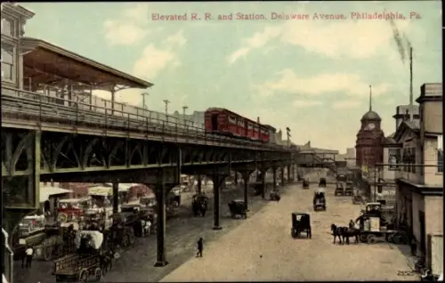 Ak Philadelphia Pennsylvania USA, Bahnhof Delaware Avenue