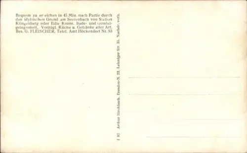 Ak Dorfhain in Sachsen, Seerenteichbaude