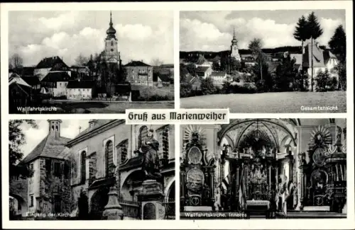 Ak Marienweiher Marktleugast im Frankenwald Bayern, Wallfahrtskirche, Gesamtansicht