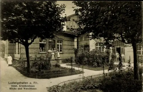 Ak Ludwigshafen am Rhein, Städtisches Krankenhaus, Küche, Waschhaus