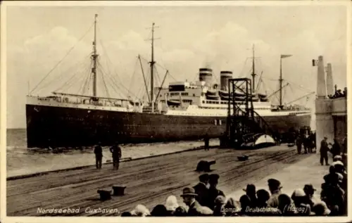 Ak Nordseebad Cuxhaven, HAPAG Dampfer Deutschland, Passagierschiff