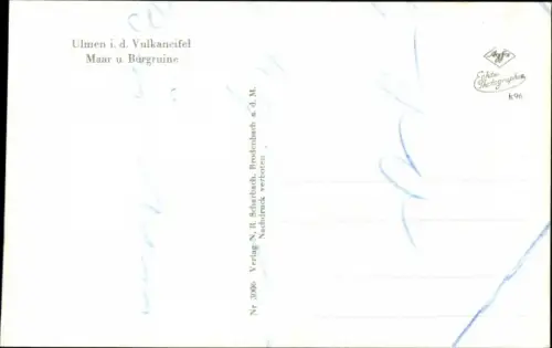 Ak Ulmen in der Eifel, Maar u. Burgruine