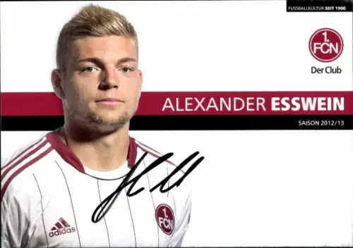 Autogrammkarte Fußballer Alexander Esswein, 1. FC Nürnberg, Autogramm