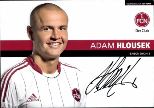 Autogrammkarte Fußballer Adam Hlousek, 1. FC Nürnberg, Autogramm