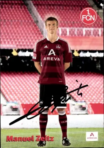 Autogrammkarte Fußballer Manuel Zeitz, 1. FC Nürnberg, Autogramm