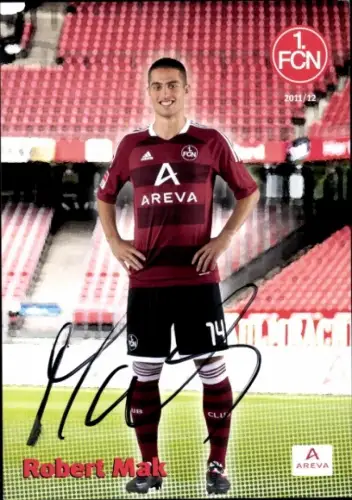 Autogrammkarte Fußballer Robert Mak, 1. FC Nürnberg, Autogramm