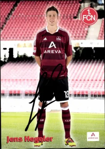 Autogrammkarte Fußballer Jens Hegeler, 1. FC Nürnberg, Autogramm