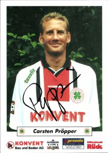 Autogrammkarte Fußballer Carsten Pröpper, SC Rot-Weiß Oberhausen, Autogramm