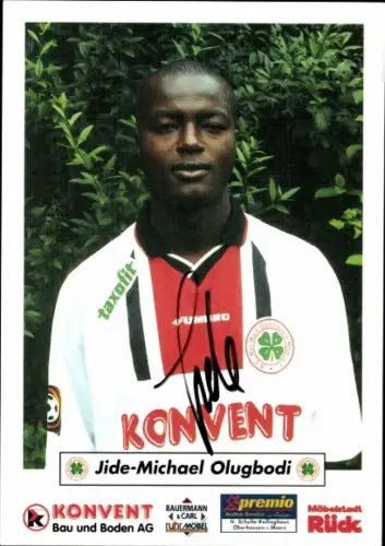 Autogrammkarte Fußballer Jide-Michael Olugbodi, SC Rot-Weiß Oberhausen, Autogramm