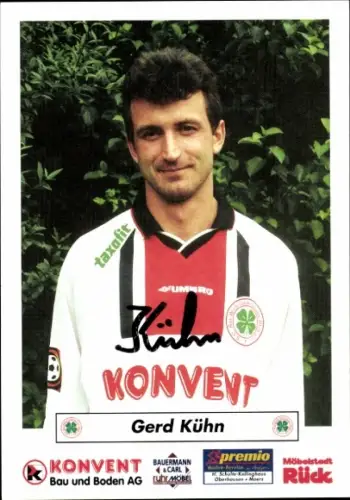 Autogrammkarte Fußballer Gerd Kühn, SC Rot-Weiß Oberhausen, Autogramm