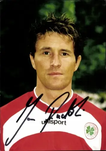 Autogrammkarte Fußballer Janos Radoki, SC Rot-Weiß Oberhausen, Autogramm