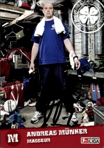 Autogrammkarte Masseur Andreas Münker, SC Rot-Weiß Oberhausen, Autogramm