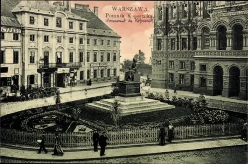 Ak Warszawa Warschau Polen, Nikolaus-Kopernikus-Denkmal