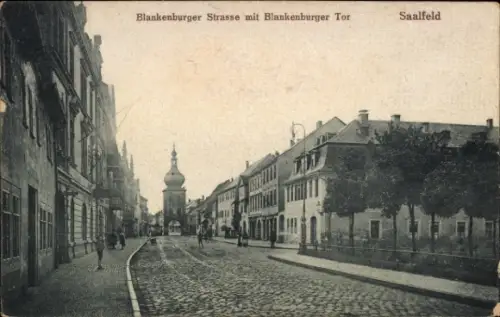 Ak Saalfeld an der Saale Thüringen, Blankenburger Straße, Blankenburger Tor