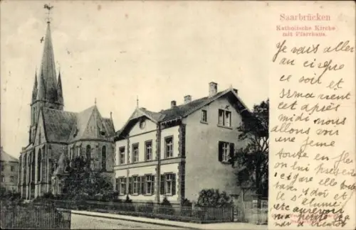 Ak Saarbrücken im Saarland, Katholische Kirche, Pfarrhaus
