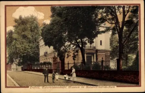 Ak Krefeld am Niederrhein, Naturwissenschaftliches Museum, Kaiser Friedrich-Hain