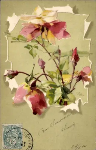 Künstler Ak Klein, Catharina, Rosen, Knospen und Blüten