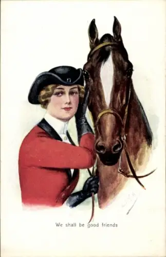 Künstler Ak Kaskeline,F.,We shall be good Friends,Horse