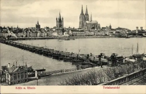 Ak Köln am Rhein, Köln am Rhein, Totalansicht, Fluss, Brücke, Stadtansicht