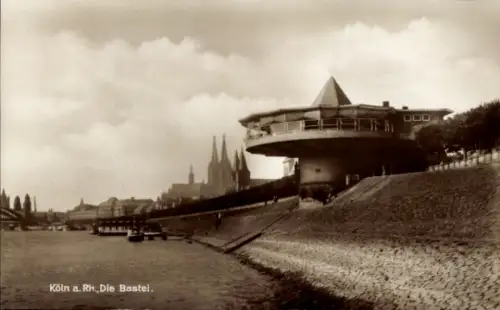 Ak Köln am Rhein, Köln, Die Bastei, Rhein, Flussufer, Gebäude