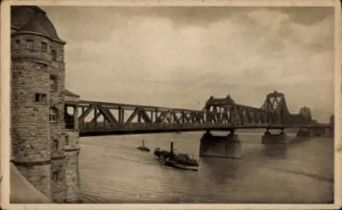Ak Homberg Ruhrort Duisburg im Ruhrgebiet, Rheinbrücke