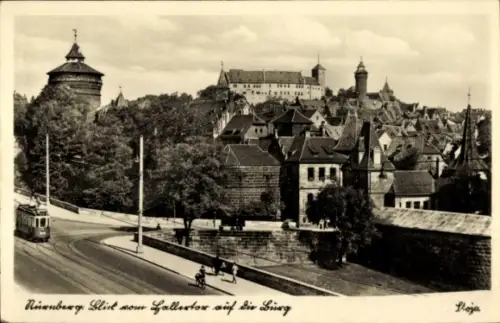 Ak Nürnberg in Mittelfranken, Hallertor, Burg