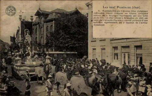 Ak Ath Wallonien Hennegau, Festwagen Die neun Provinzen