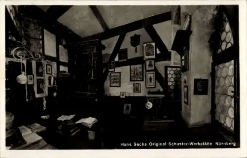 Ak Nürnberg, Hans Sachs Original Schuster-Werkstätte