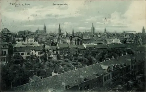 Ak Essen im Ruhrgebiet, Gesamtansicht von  Stadtansicht,  Gebäude, keine Persönlichkeiten