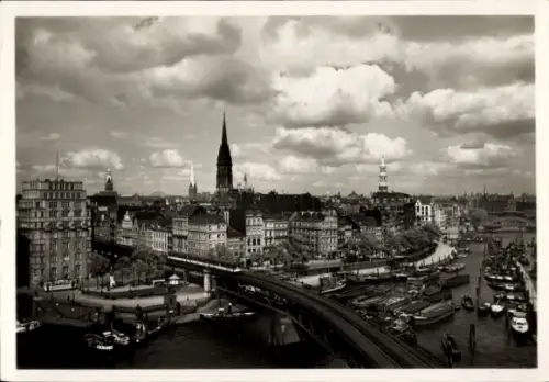 Ak Hamburg Mitte Neustadt, Binnenhafen und Kajen
