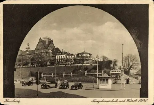 Ak Hamburg Mitte St Pauli, Navigationsschule, Wiezels Hotel