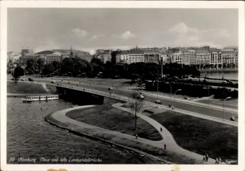 Ak Hamburg Mitte Altstadt, Neue und alte Lombardsbrücke