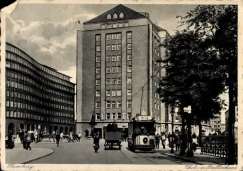 Ak Hamburg Mitte Altstadt, Ballinhaus, Straßenbahn
