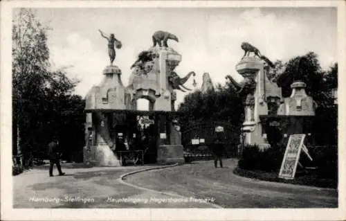 Ak Hamburg Eimsbüttel Stellingen, Carl Hagenbecks Tierpark, Haupteingang