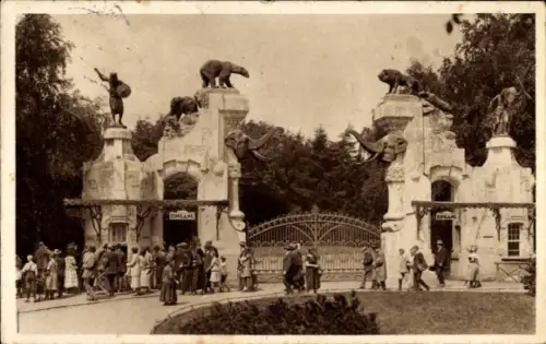 Ak Hamburg Eimsbüttel Stellingen, Carl Hagenbecks Tierpark, Haupteingang