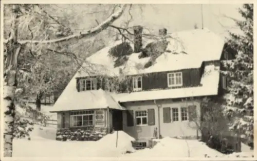 Ak Kipsdorf Altenberg im Erzgebirge, Haus, Winter