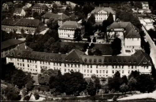 Ak Ulm an der Donau, Städtische Kliniken Michelsberg, Luftbild