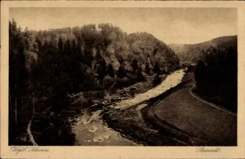 Ak Steinicht Pöhl im Vogtland, Flusslauf