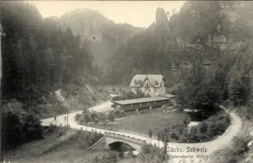 Ak Porschdorf Bad Schandau an der Elbe, Waltersdorfer Mühle