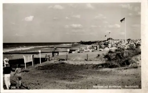 Ak Nordseebad Norderney Ostfriesland, Nordseebad  Nordstrand, Strand, Wellen, Flaggen