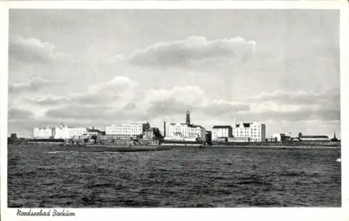 Ak Insel Borkum Ostfriesland, Ort vom Meer gesehen