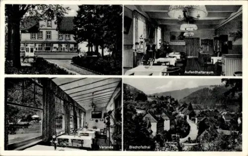 Ak Lautenthal Langelsheim im Oberharz,  Veranda, Bischofsthal, Aufenthaltsraum,  aus Lautenthal